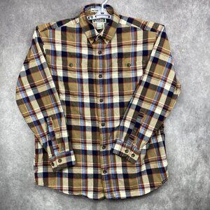 Duluth Trading Free Swingin Flannel Button Shirt Mens Large Plaid Relaxed Fit